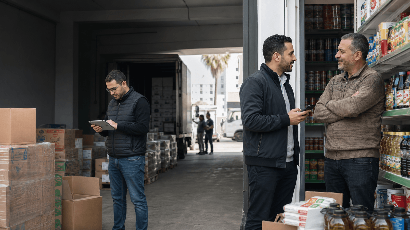Réseau de distribution marocain reliant fournisseur, commercial et point de vente