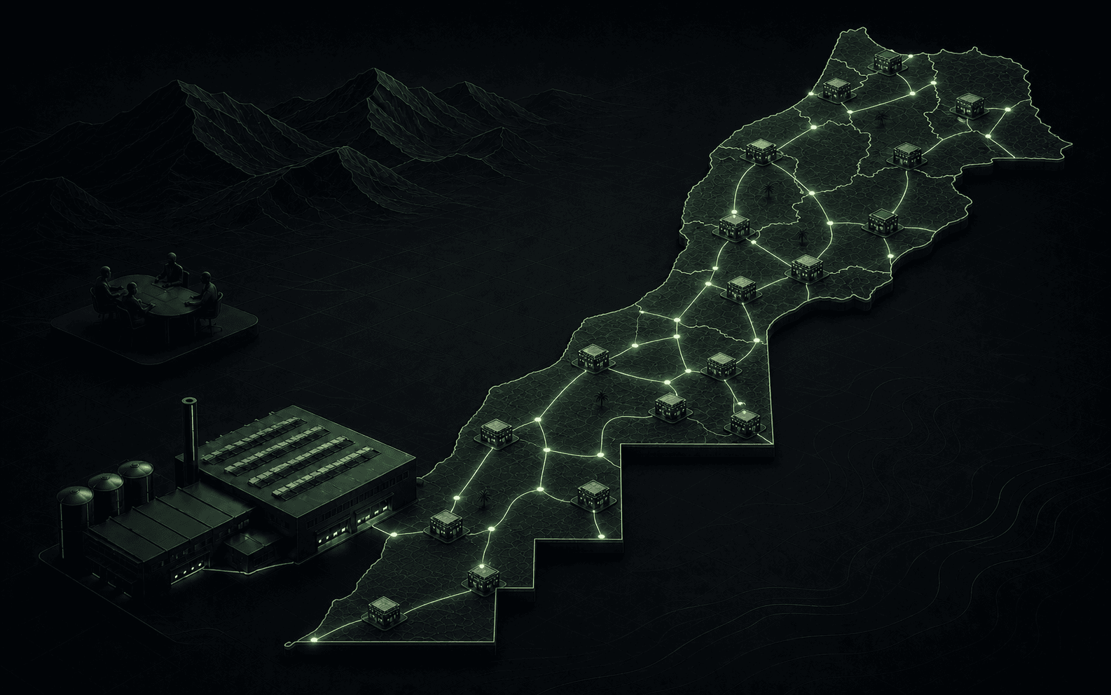 Réseau de déploiement reliant un site industriel et des points de vente au Maroc